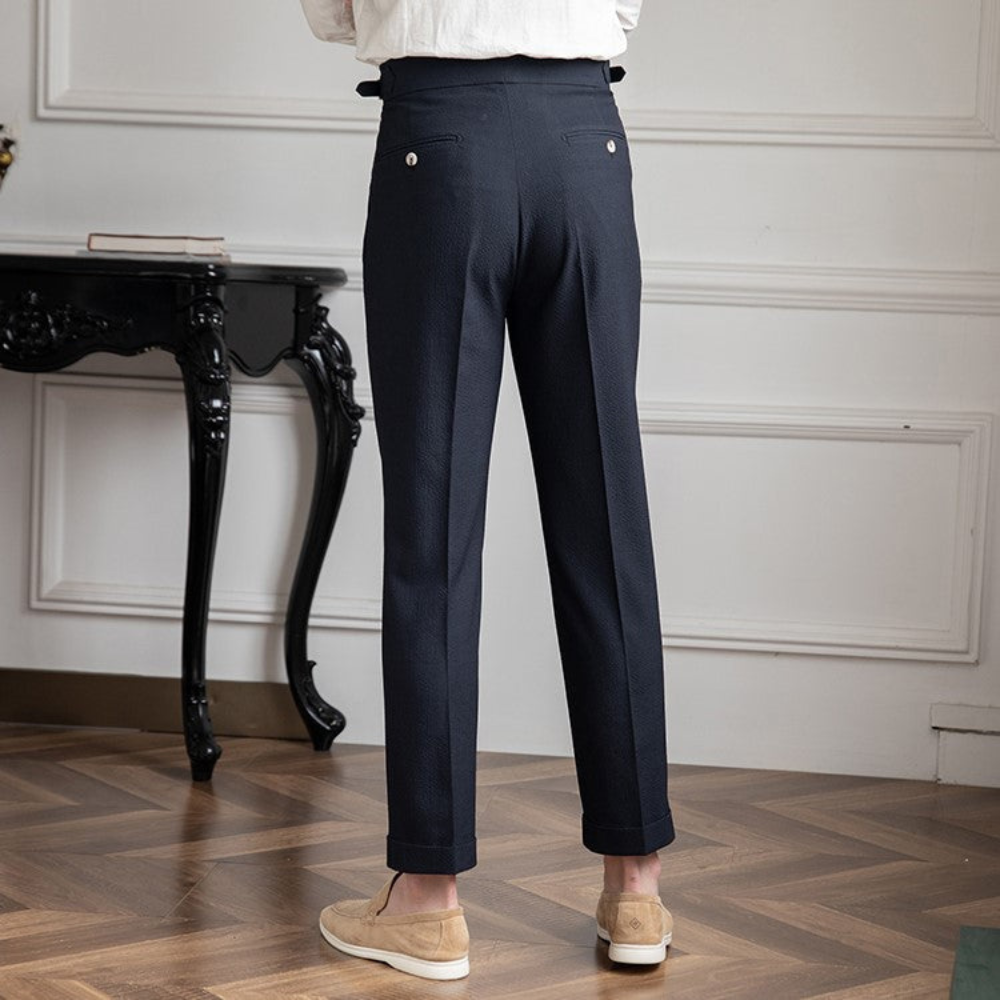 Adriel | Herren High Waist Hose | Schwarz