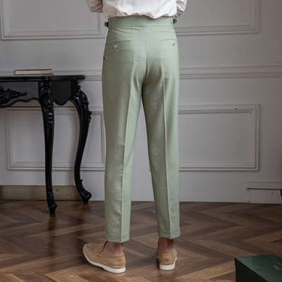 Adriel | Herren High Waist Hose | Schwarz
