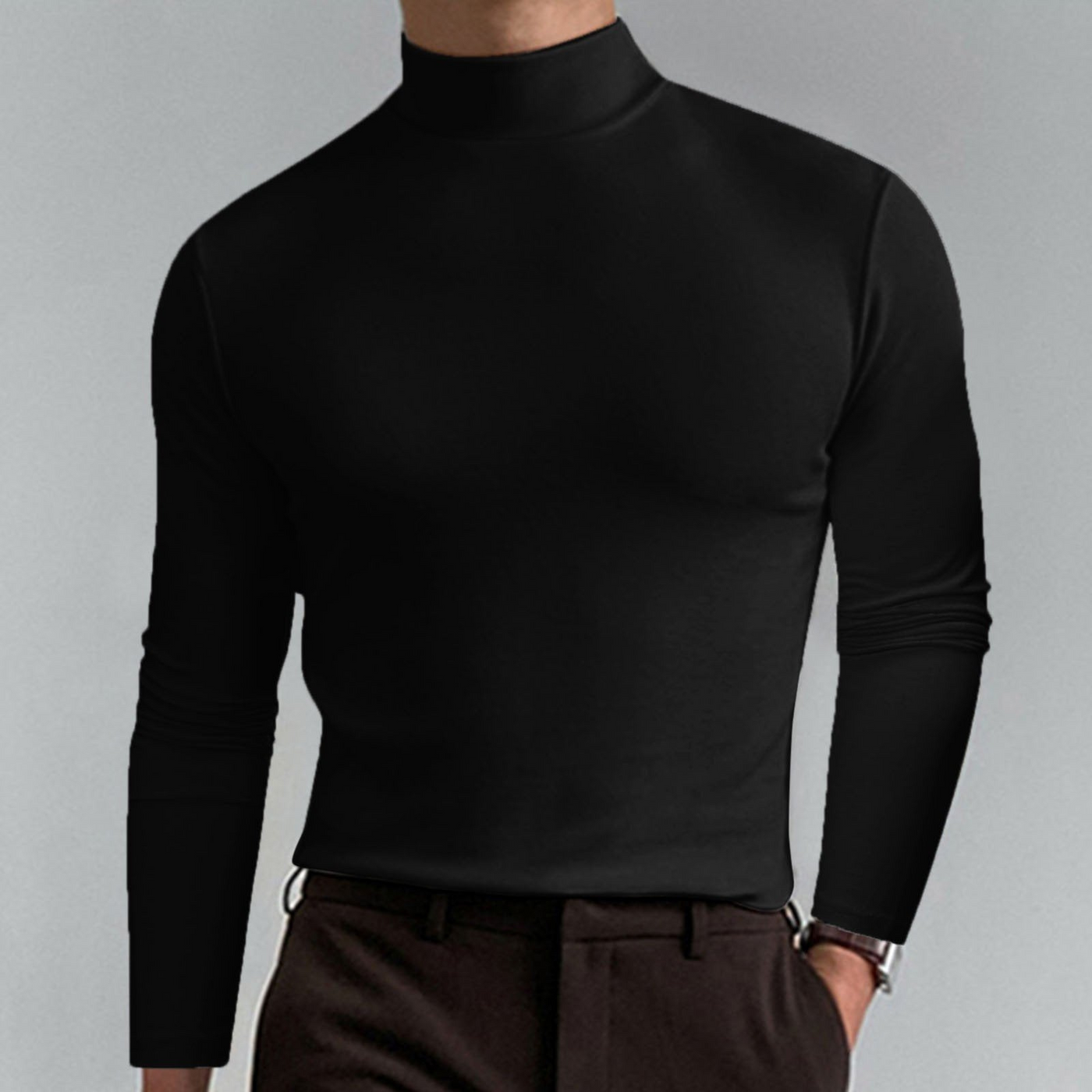 Lincoln | Herren Schwarze Sweatshirts | Rollkragen