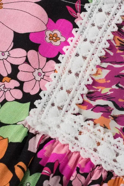 Zynelle | Spitze Blumenbluse in Rosenrot