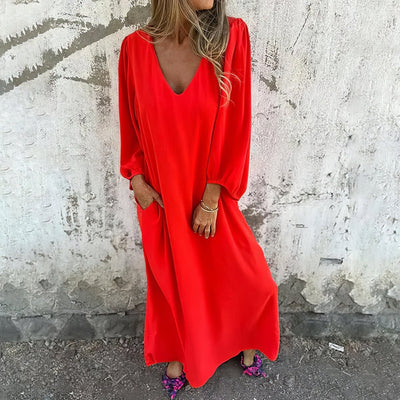 Zita® | Langes Boho-Kleid mit Taschen