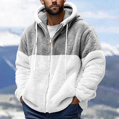 Zweifarbige Kapuzenjacke für Herren