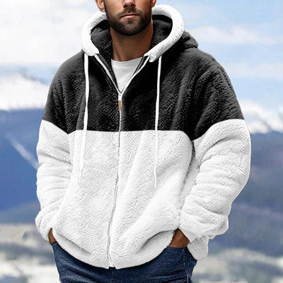 Zweifarbige Kapuzenjacke für Herren