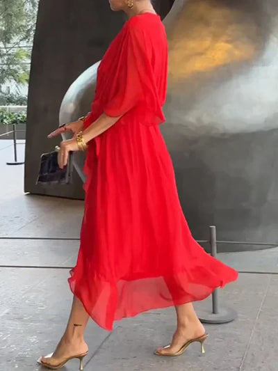 Adelheid® | Chiffonkleid mit V-Ausschnitt