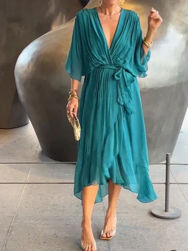 Adelheid® | Chiffonkleid mit V-Ausschnitt