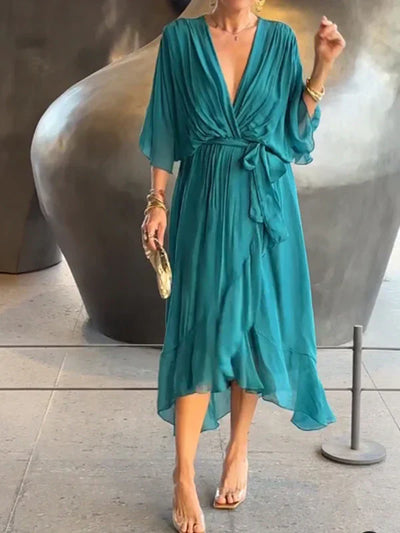 Adelheid® | Chiffonkleid mit V-Ausschnitt