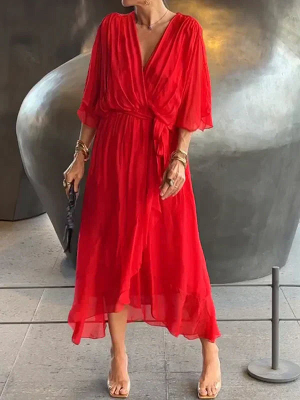Adelheid® | Chiffonkleid mit V-Ausschnitt